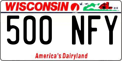 WI license plate 500NFY