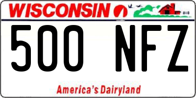 WI license plate 500NFZ