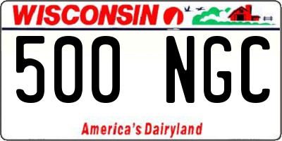 WI license plate 500NGC
