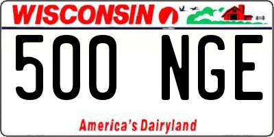 WI license plate 500NGE