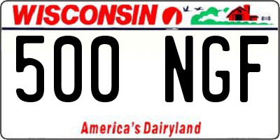 WI license plate 500NGF