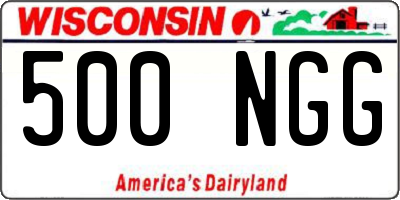 WI license plate 500NGG