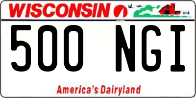 WI license plate 500NGI