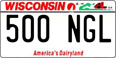 WI license plate 500NGL