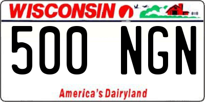 WI license plate 500NGN