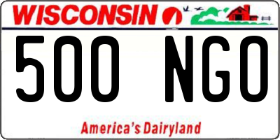 WI license plate 500NGO