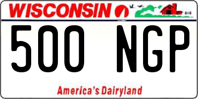 WI license plate 500NGP