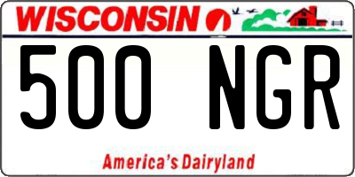 WI license plate 500NGR