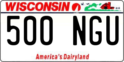 WI license plate 500NGU