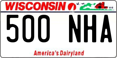 WI license plate 500NHA