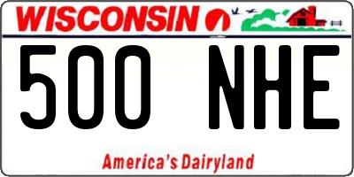 WI license plate 500NHE