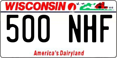 WI license plate 500NHF