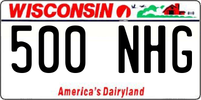 WI license plate 500NHG