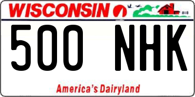 WI license plate 500NHK