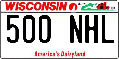 WI license plate 500NHL