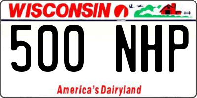 WI license plate 500NHP