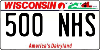 WI license plate 500NHS