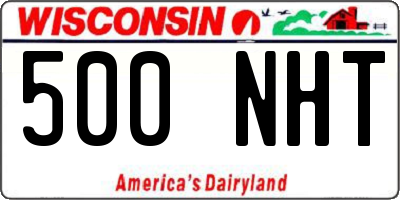 WI license plate 500NHT