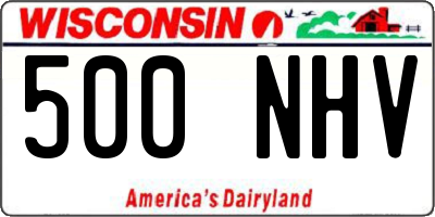 WI license plate 500NHV