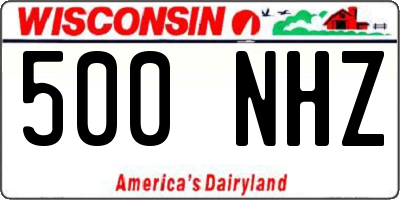 WI license plate 500NHZ
