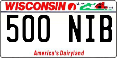 WI license plate 500NIB