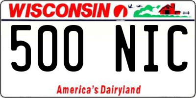WI license plate 500NIC