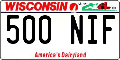 WI license plate 500NIF