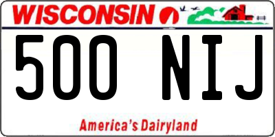 WI license plate 500NIJ