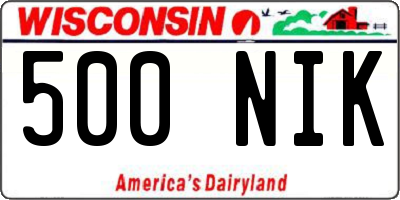 WI license plate 500NIK