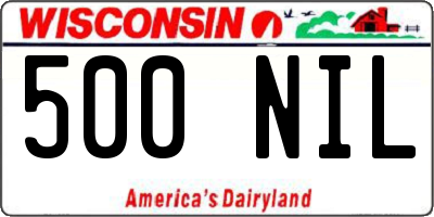 WI license plate 500NIL
