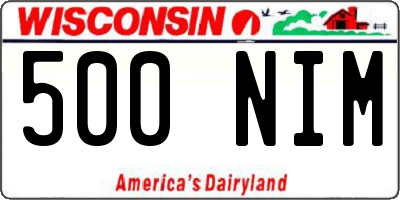 WI license plate 500NIM