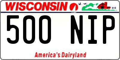 WI license plate 500NIP