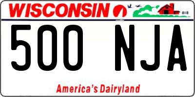 WI license plate 500NJA