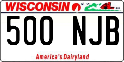 WI license plate 500NJB