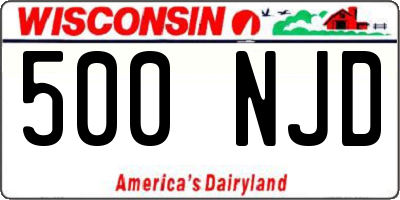 WI license plate 500NJD