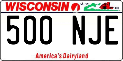 WI license plate 500NJE