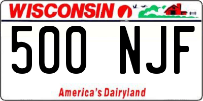 WI license plate 500NJF