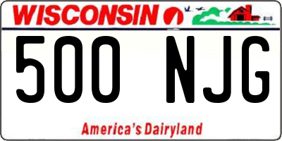WI license plate 500NJG