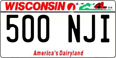 WI license plate 500NJI