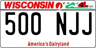 WI license plate 500NJJ