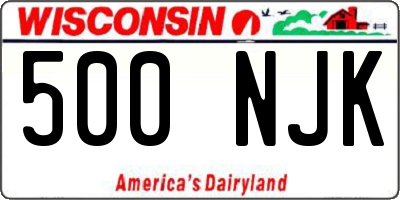 WI license plate 500NJK