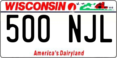 WI license plate 500NJL
