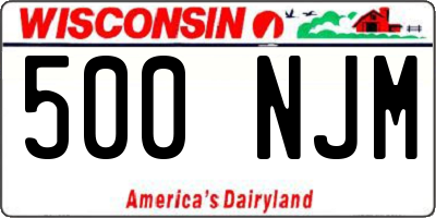 WI license plate 500NJM