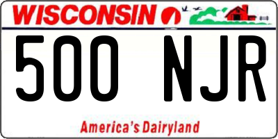 WI license plate 500NJR