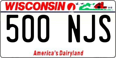 WI license plate 500NJS