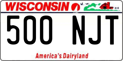 WI license plate 500NJT