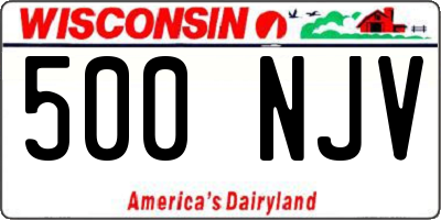 WI license plate 500NJV