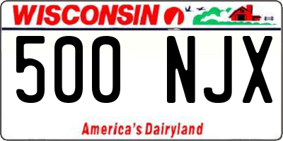 WI license plate 500NJX