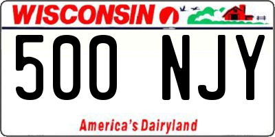 WI license plate 500NJY