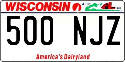 WI license plate 500NJZ
